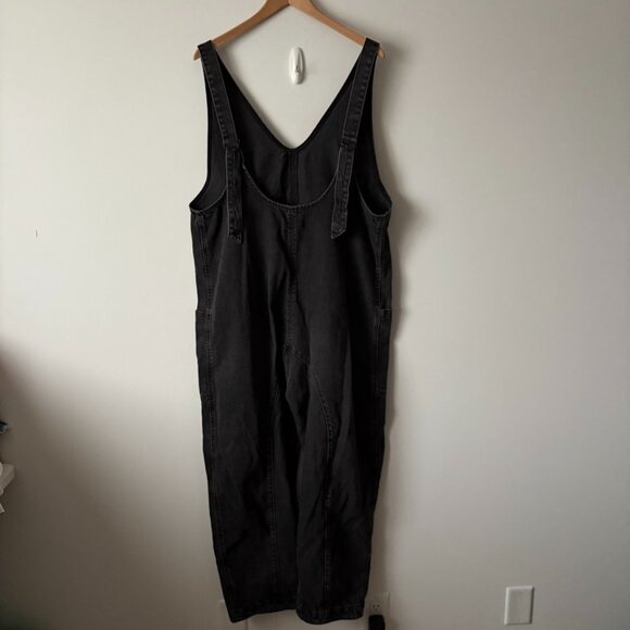 Free People We The Free High Roller Denim Jumpsuit Mineral Black Size Large - Picture 12 of 14